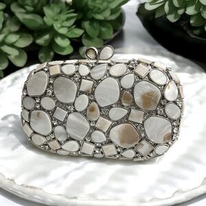 Boutique De FGG Synthetic Shell Evening Bags and Clutches Rhinestone